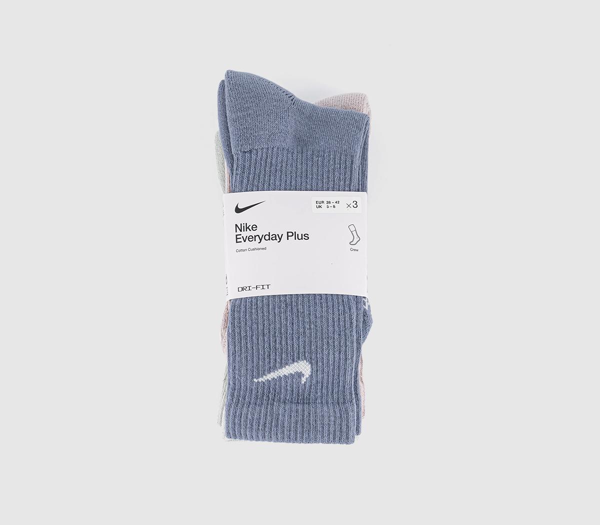 NikeCrew Socks 3 Pairs NikeCrew Socks 3 PairsBlue Pink Green