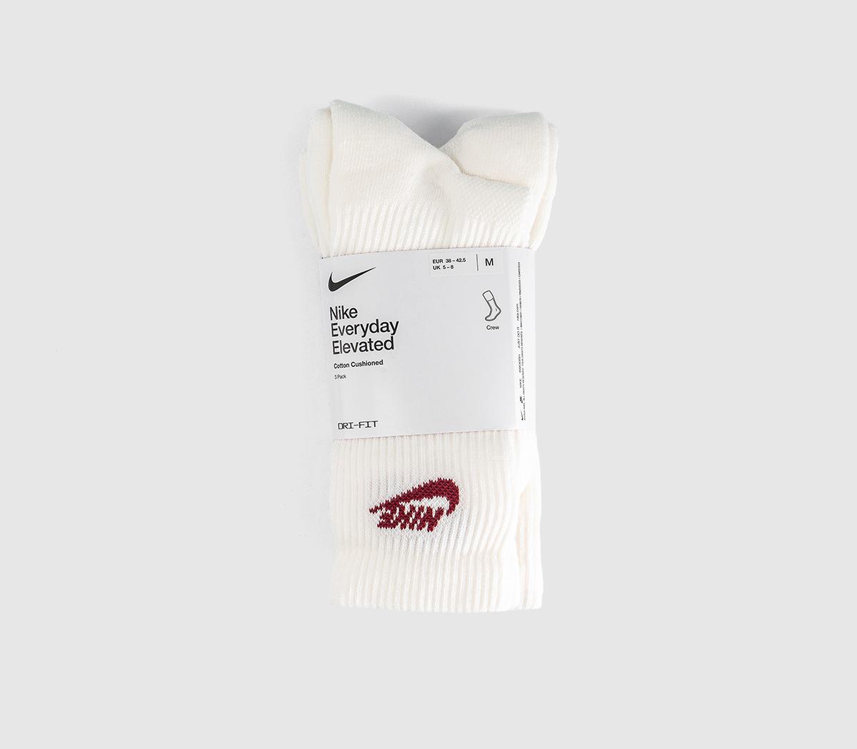 NikeCrew Socks 3 PairsRed Green White Logo