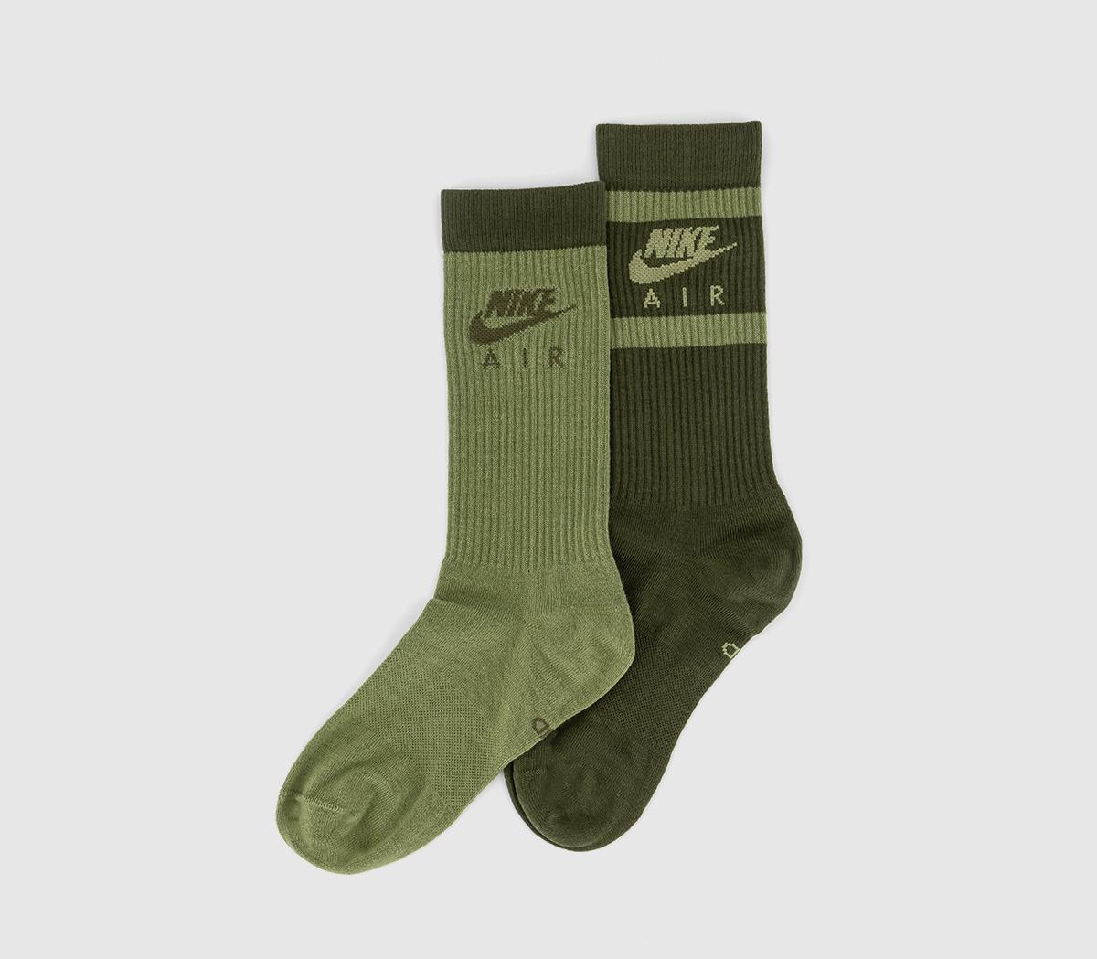 Nike Crew Socks 2 Pair Multi Khaki - Socks