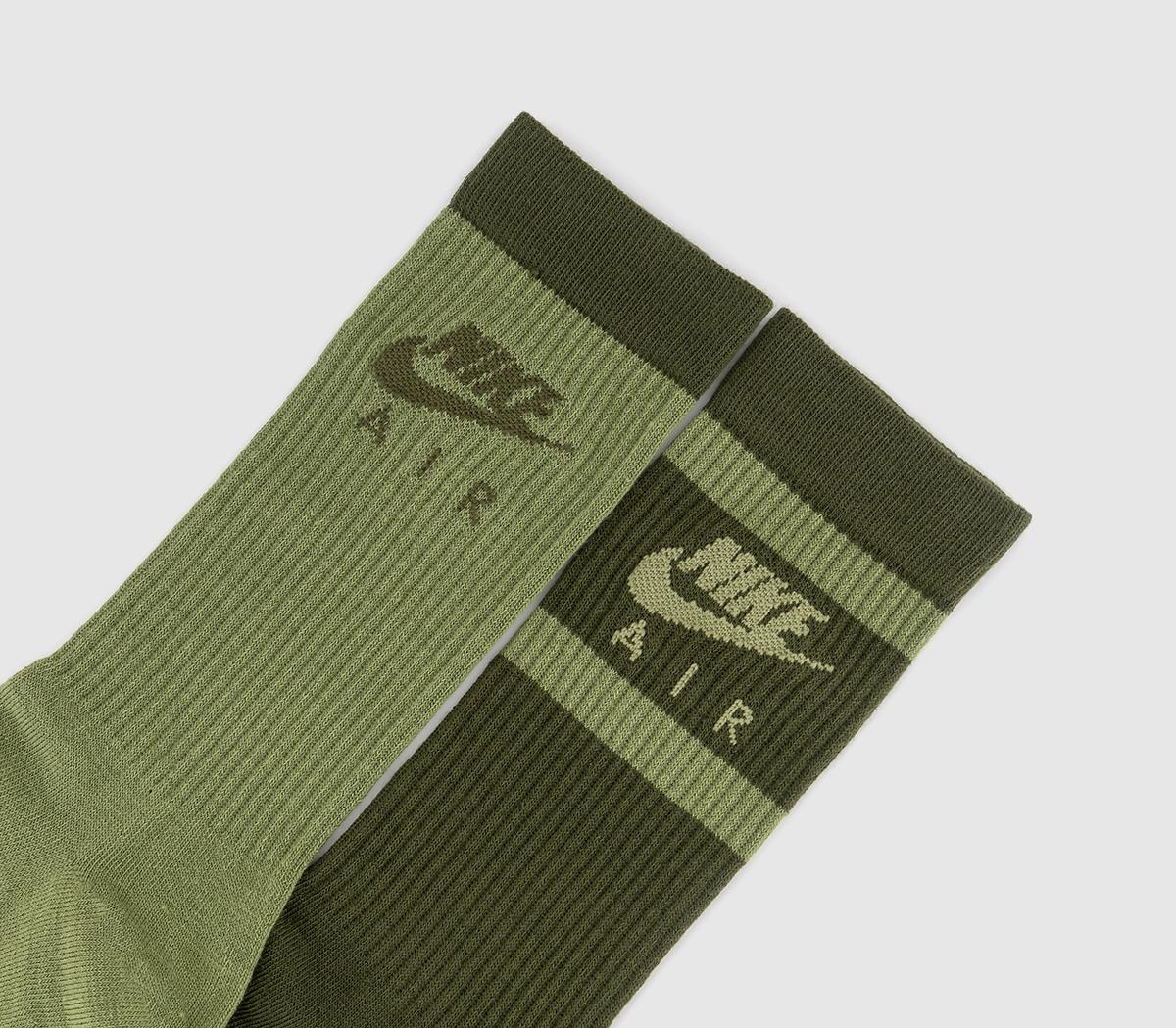 Nike Crew Socks 2 Pair Multi Khaki Socks