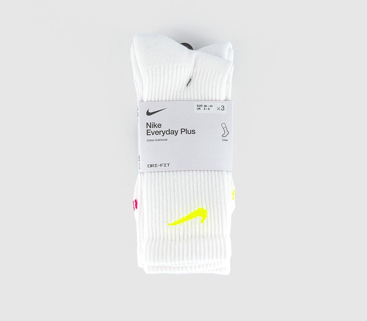 NikeCrew Socks 3 Pairs NikeCrew Socks 3 PairsBright Green Pink Blue
