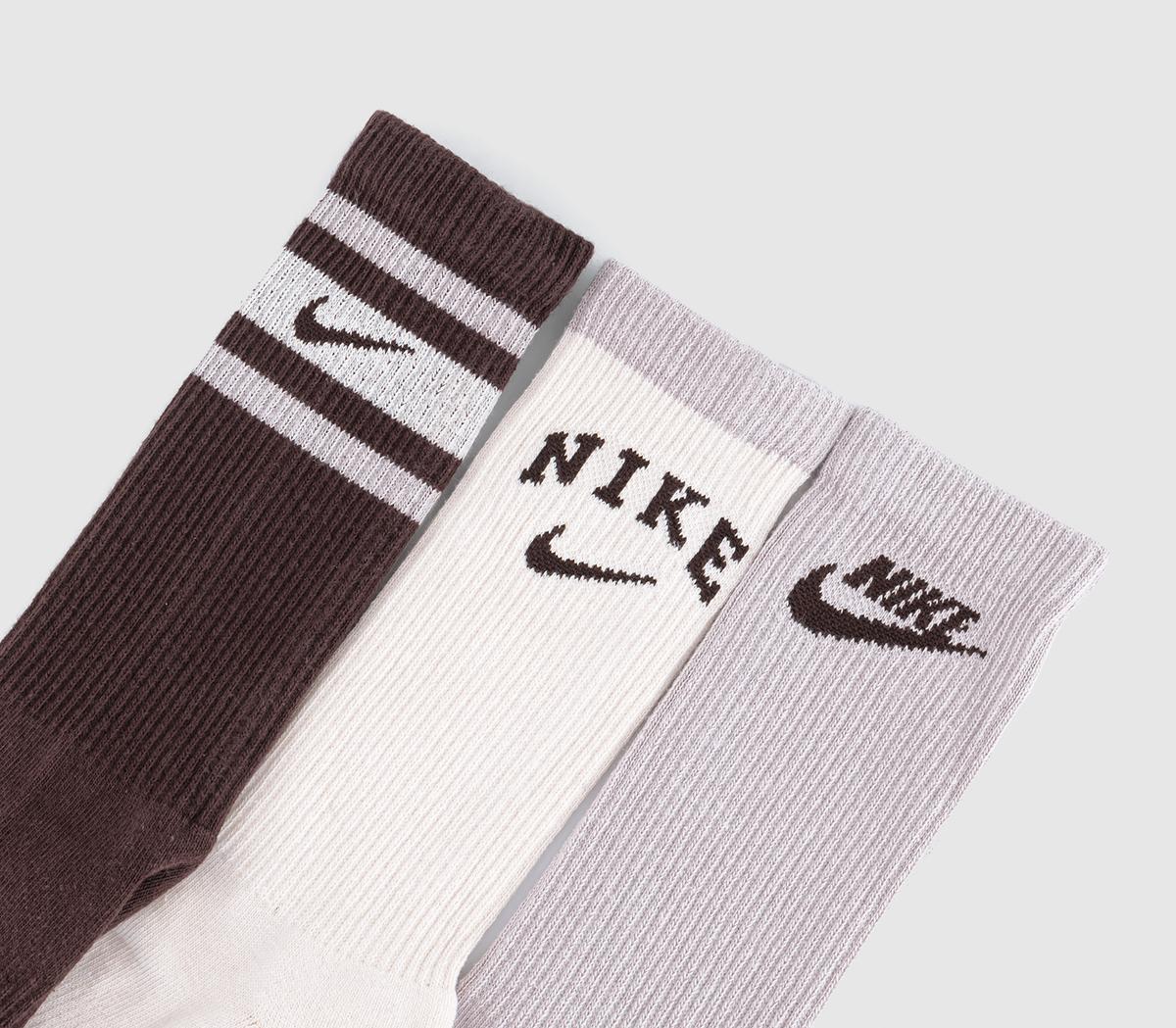 NikeCrew Socks 3 Pairs NikeCrew Socks 3 PairsPurple Brown Multi