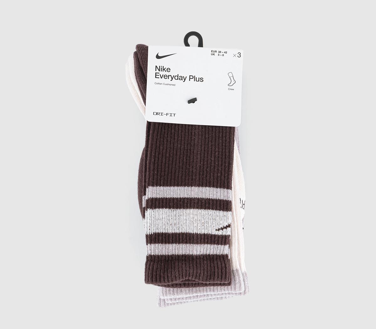 NikeCrew Socks 3 Pairs NikeCrew Socks 3 PairsPurple Brown Multi