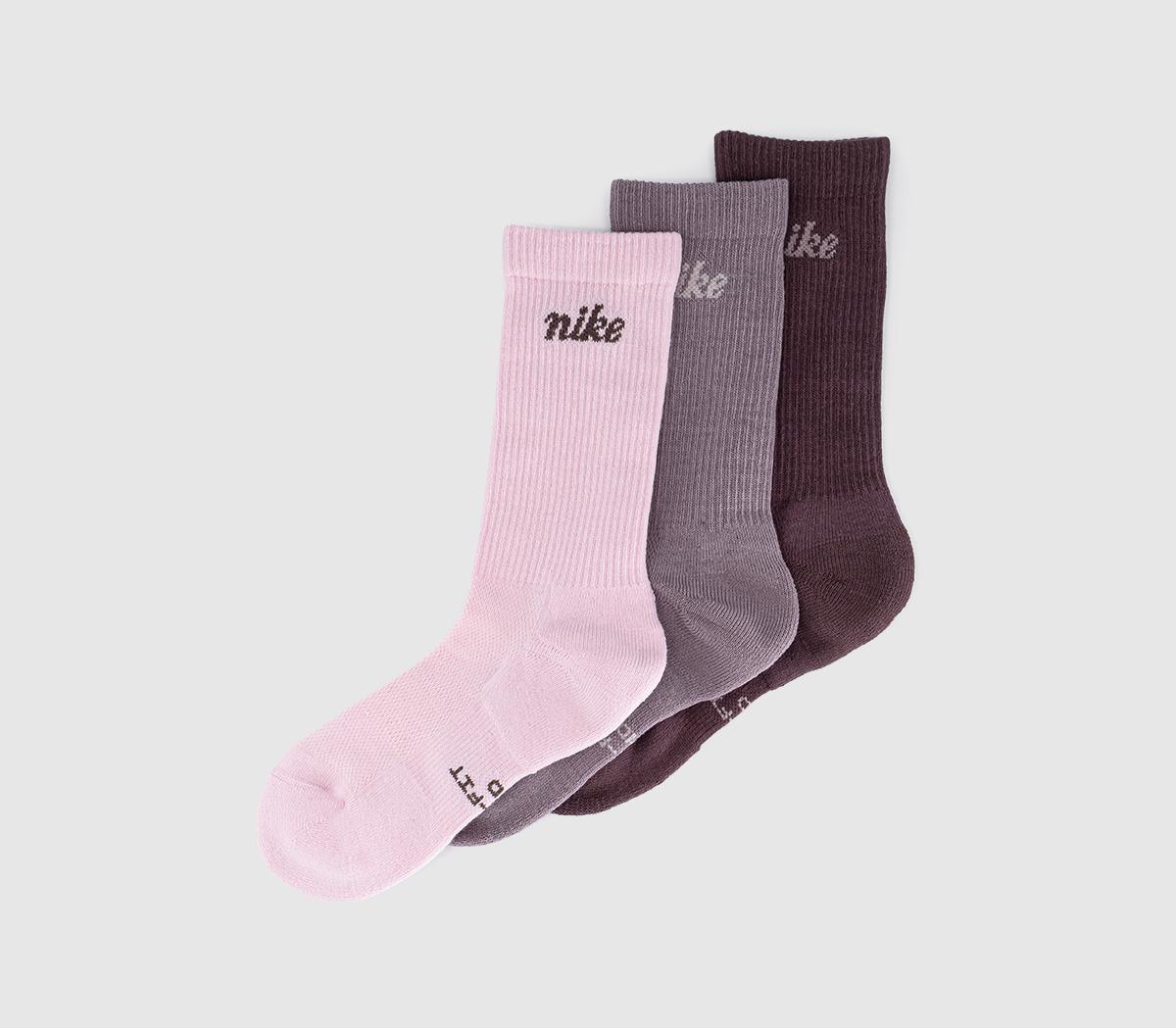 NikeCrew Socks 3 PairsMauve Purple Pink