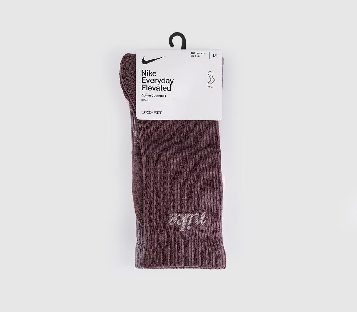 NikeCrew Socks 3 PairsMauve Purple Pink