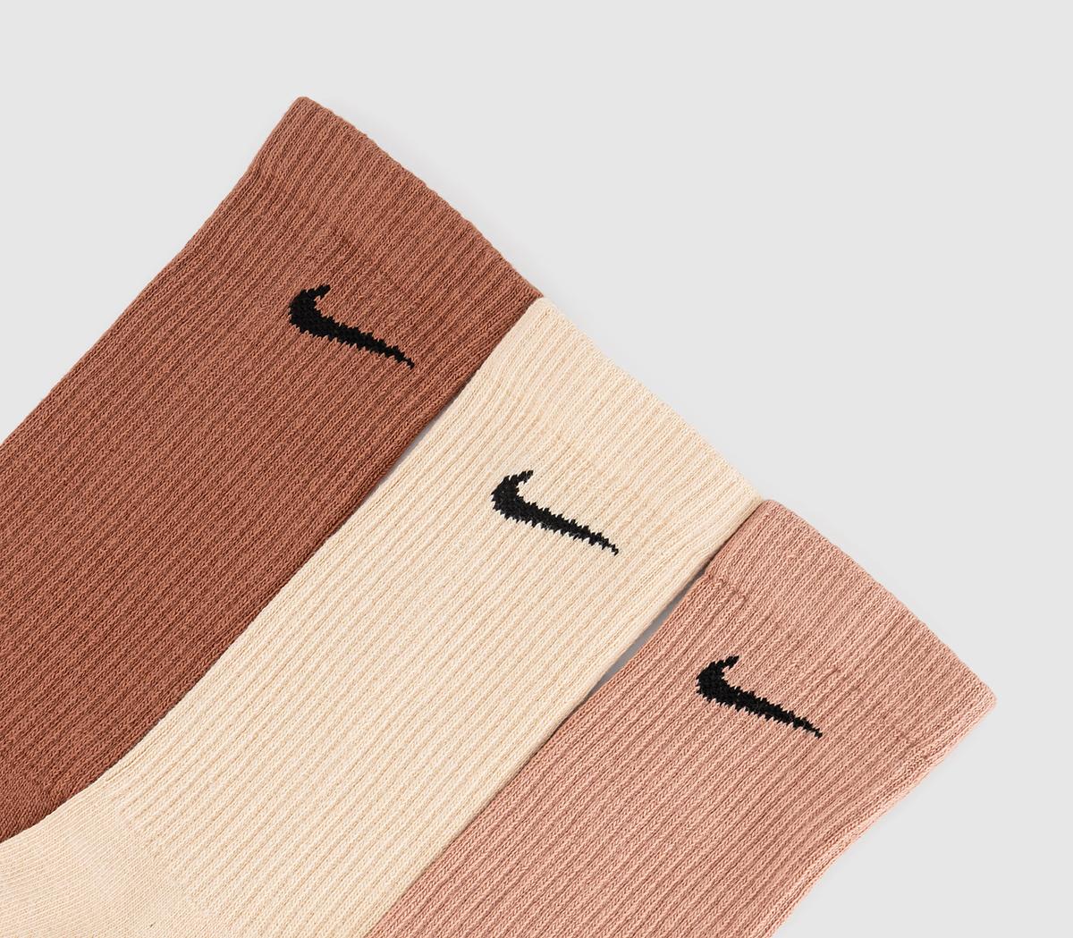 NikeCrew Socks 3 PairMulti Cream Pink