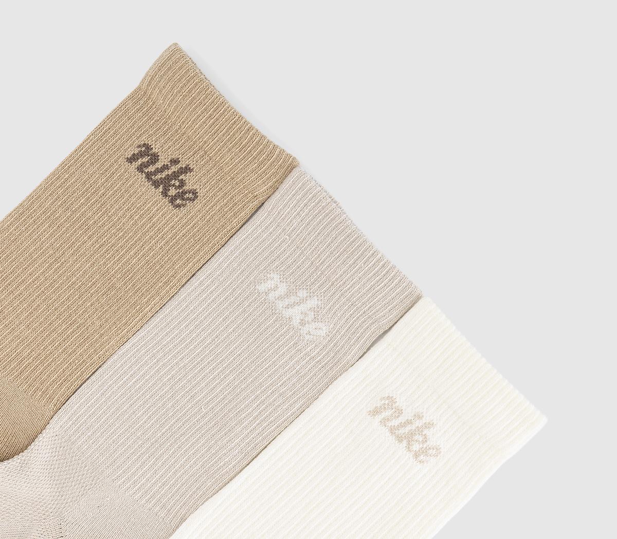 NikeCrew Socks 3 PairsCream Beige