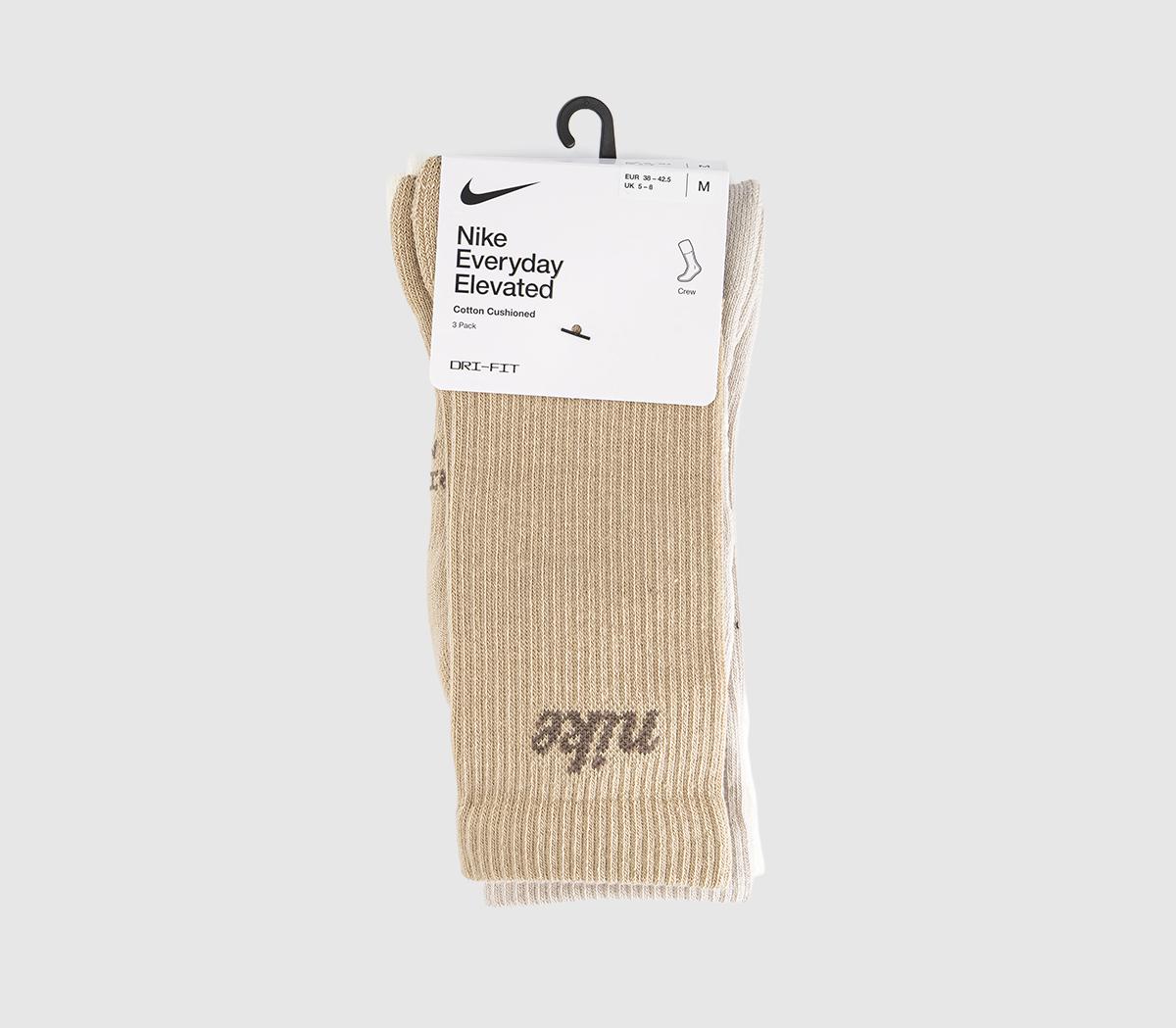 NikeCrew Socks 3 PairsCream Beige