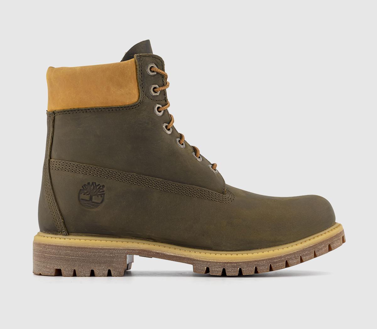 Timberland6 In Buck Boots Olive Brown Leather