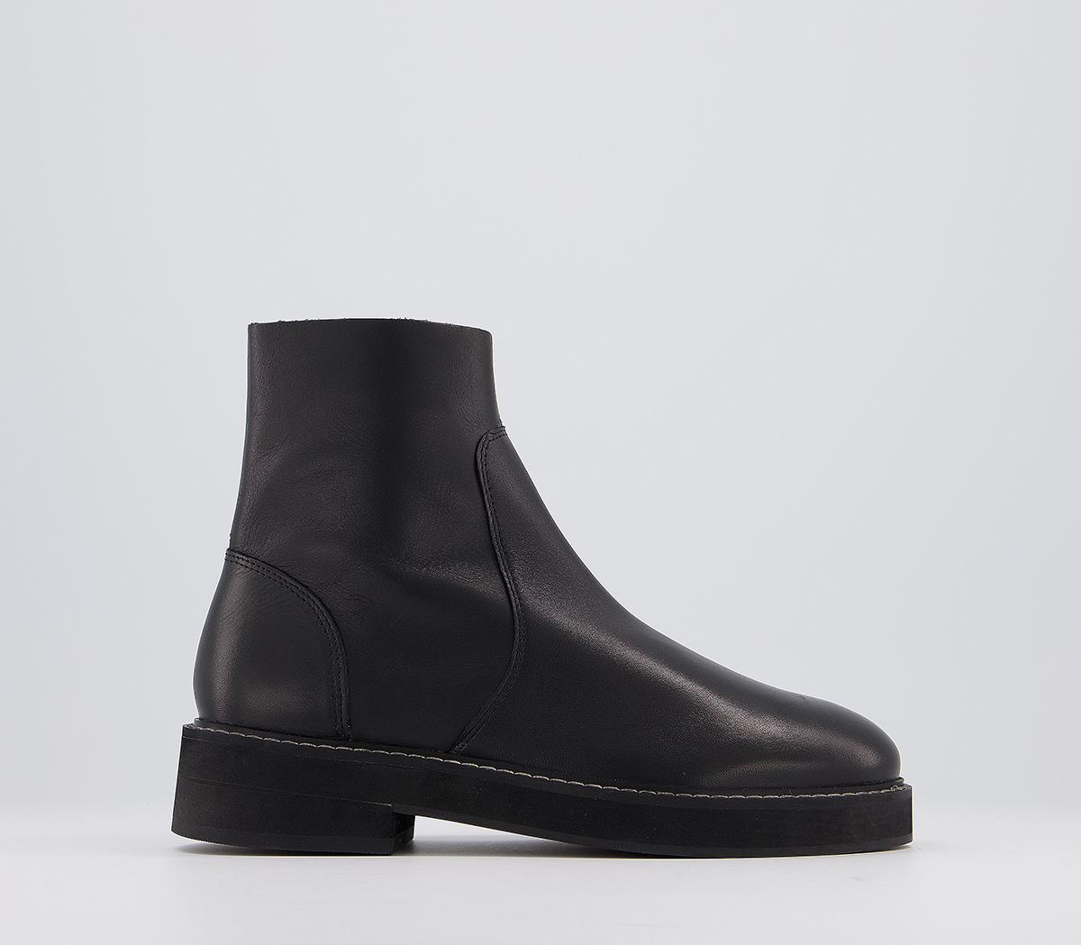 OFFICEAlign Smooth Sole Ankle BootsBlack Leather Mix