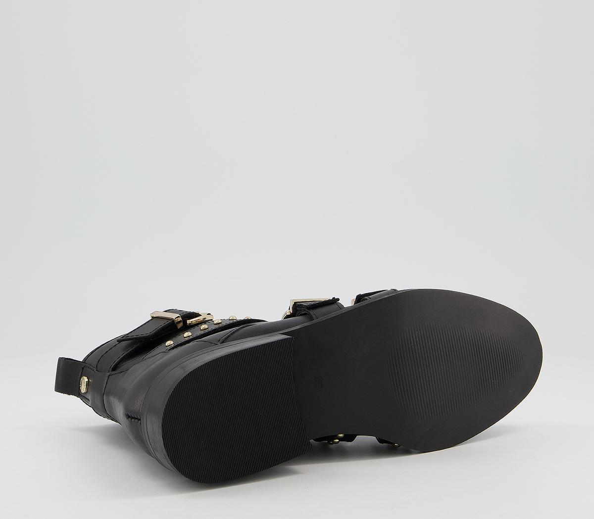 OFFICEAssert Multi Strap Hardware Ankle BootsBlack Leather