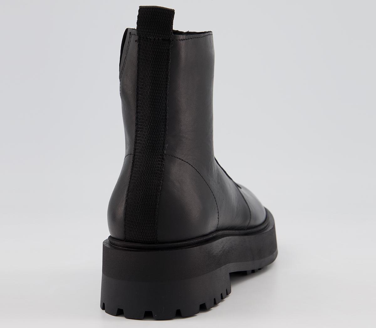 OFFICEAccomplish Front Zip Ankle BootsBlack Leather