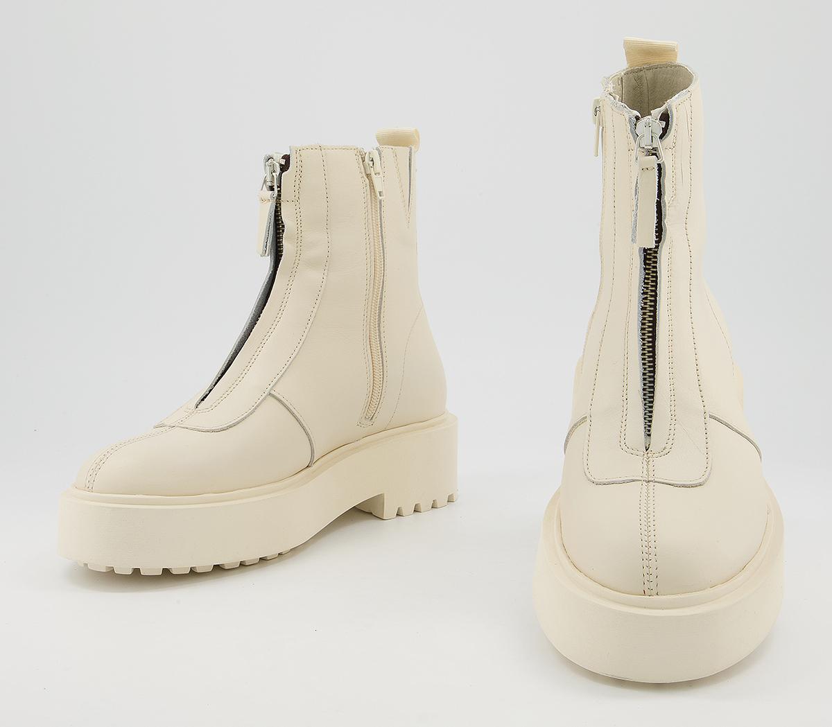 Office Accomplish Front Zip Ankle Boots Office Accomplish Front Zip Ankle Boots Neutral Leather Drench