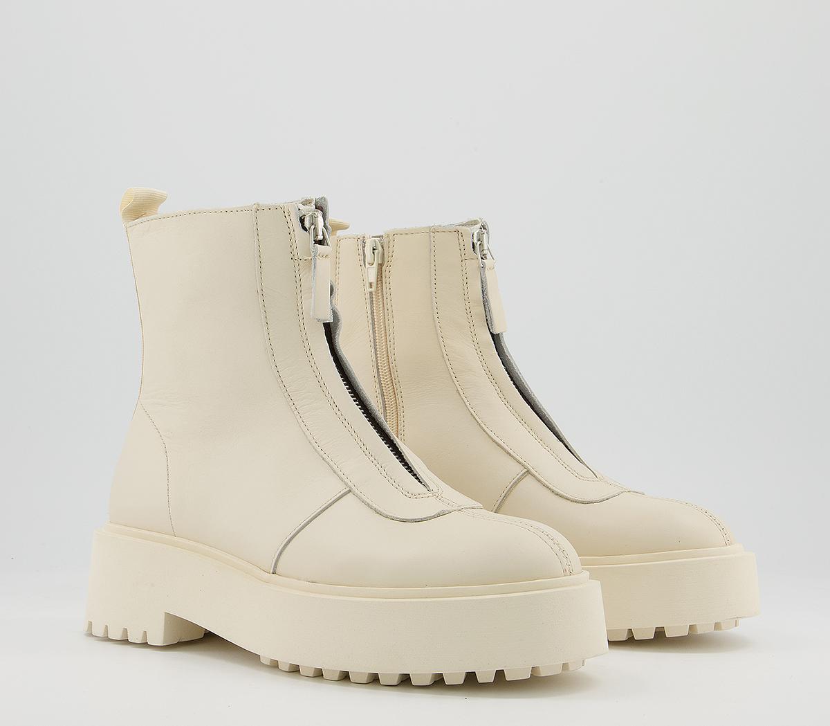 Office Accomplish Front Zip Ankle Boots Office Accomplish Front Zip Ankle Boots Neutral Leather Drench
