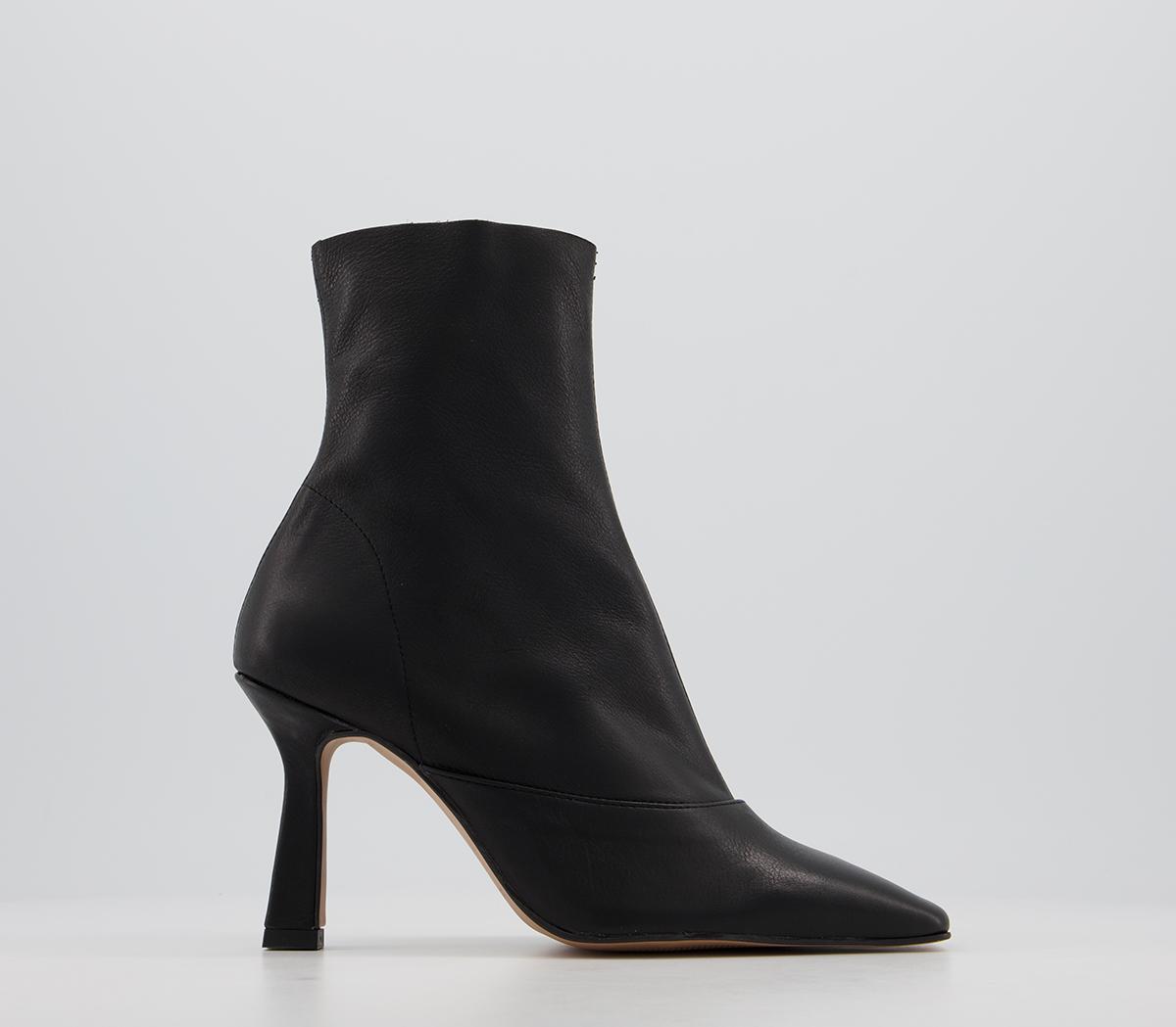 OFFICEAria Dressy Square Toe BootsBlack Leather