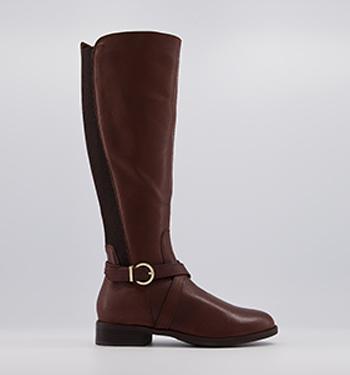 long brown boots flat