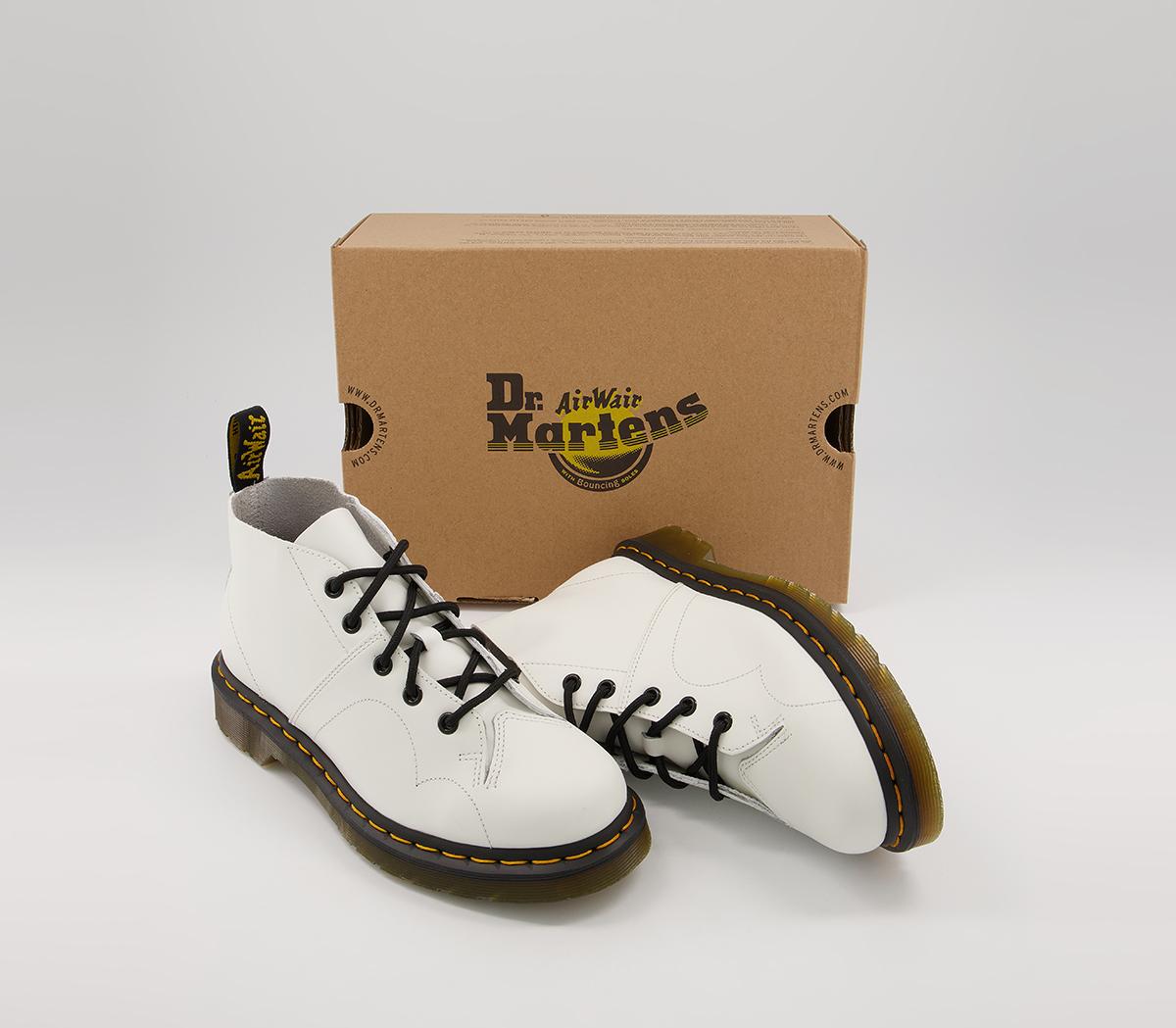 Dr. Martens Church Monkey Smooth Boots White - Womens