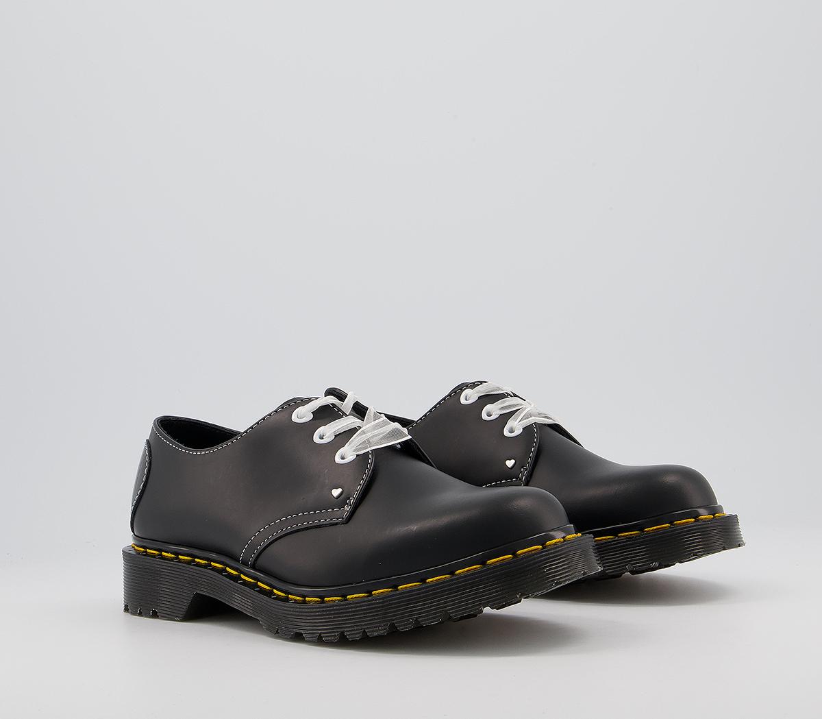 Dr. Martens 1461 Hearts Smooth 3 Eye Shoes Black - Women