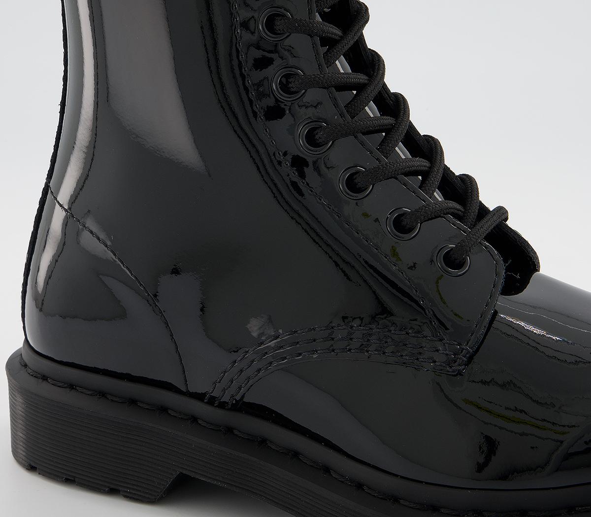 Martens 1460 Mono Patent Lamper Boots Black Womens