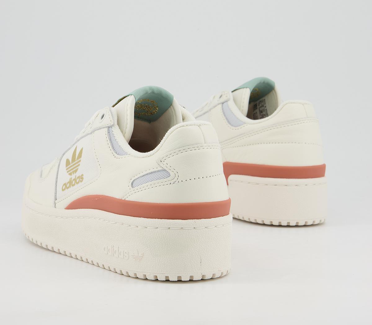 adidas Forum Bold Trainers Cloud White Off White Halo Blue Green Copper ...