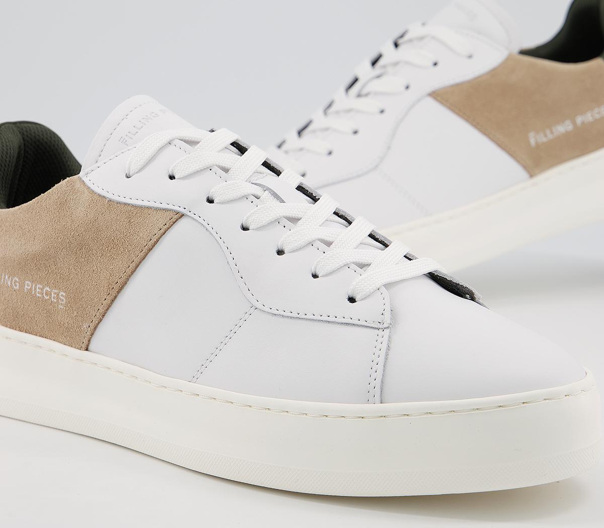Filling Pieces Low Plain Court Trainers Filling Pieces Low Plain Court Trainers White Beige