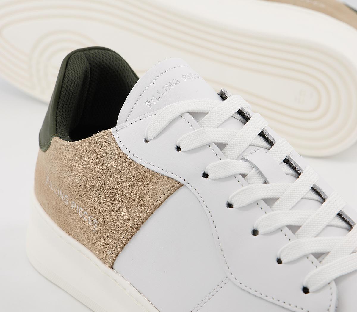 Filling Pieces Low Plain Court Trainers Filling Pieces Low Plain Court Trainers White Beige