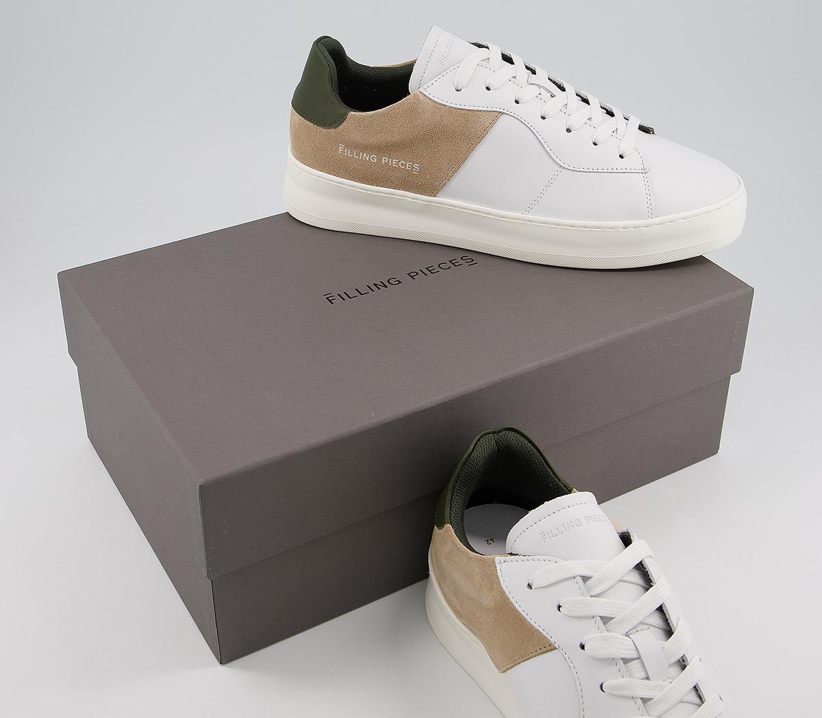 Filling Pieces Low Plain Court Trainers Filling Pieces Low Plain Court Trainers White Beige
