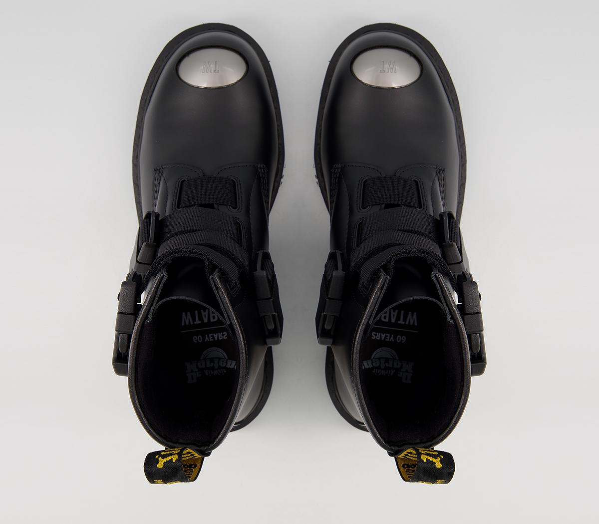 Dr. Martens 1460 WTAPS Leather Strap Boots Black Smooth - Men's Boots