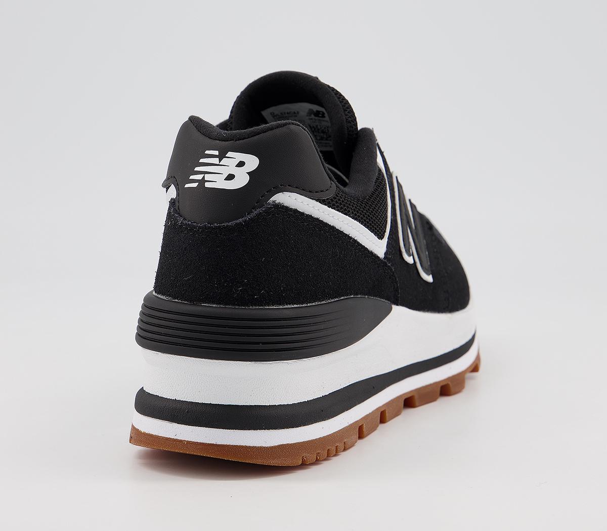 New Balance 574 Wedge Trainers Black White Women's Trainers