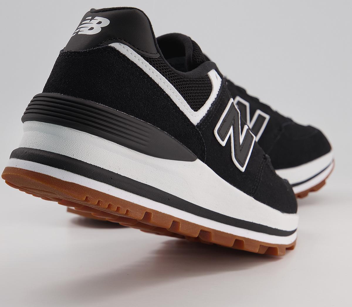 New Balance 574 Wedge Trainers Black White Women's Trainers