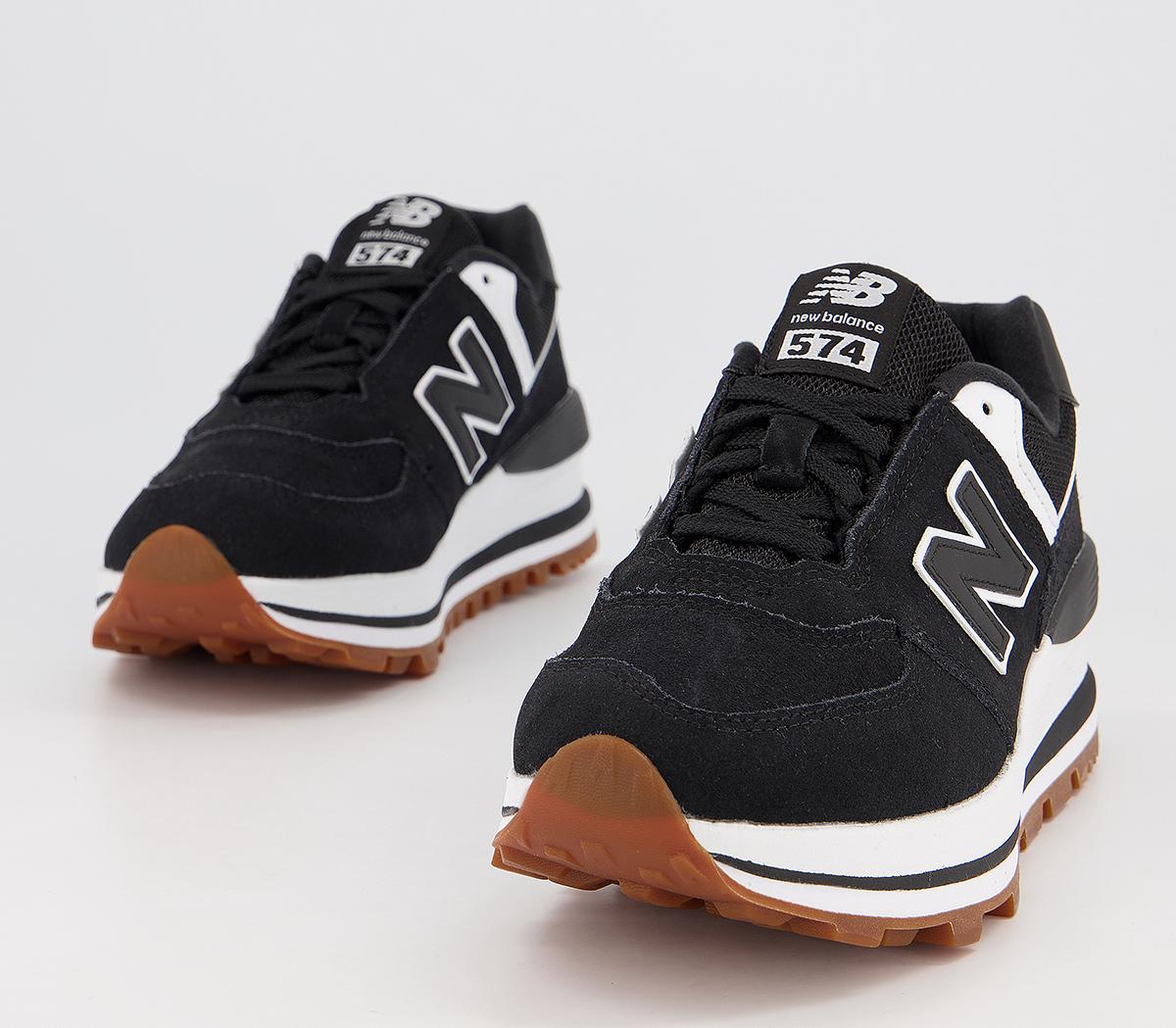 New Balance 574 Wedge Trainers Black White Women's Trainers