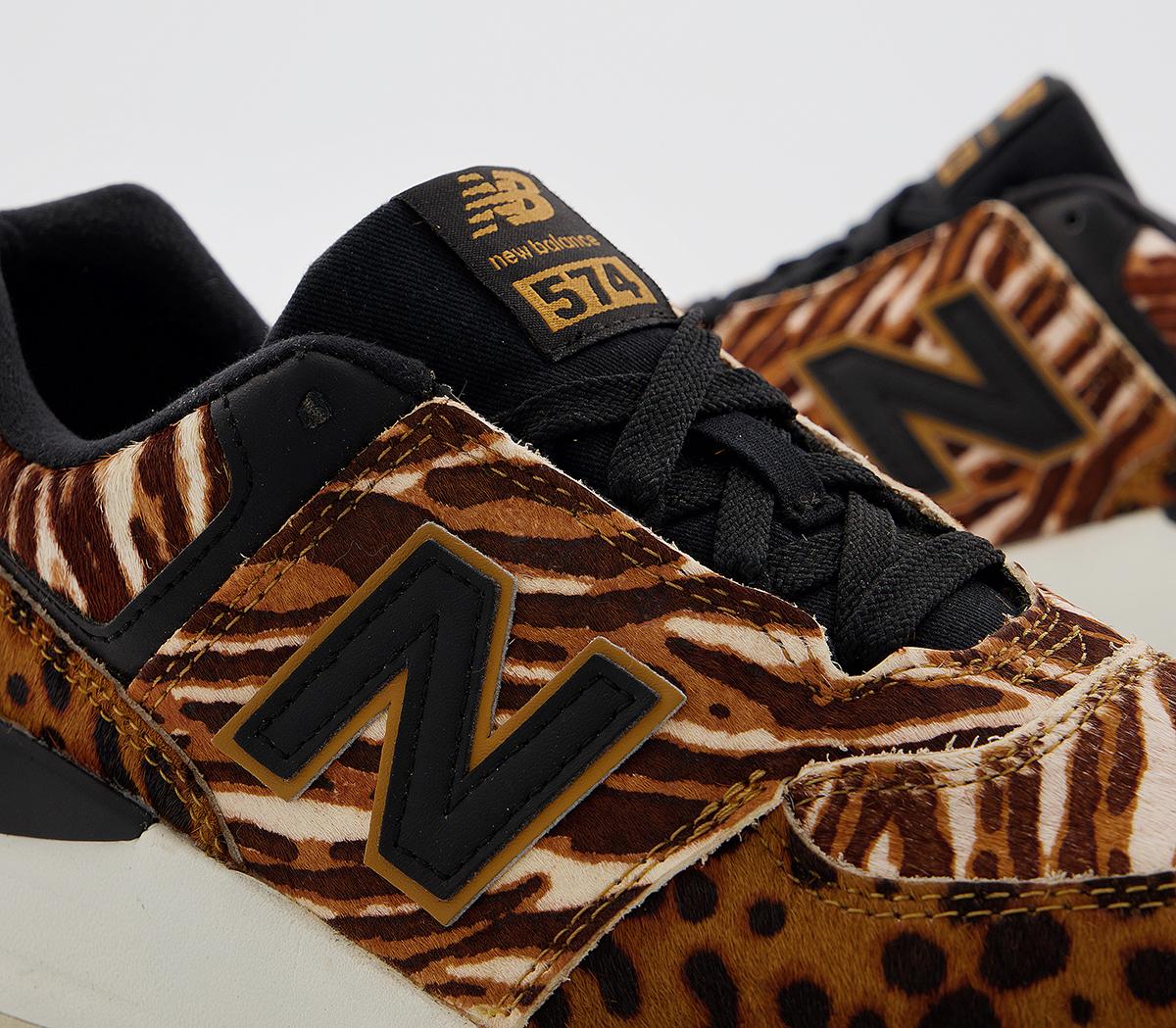 New Balance 574 Wedge Trainers Workwear Black Animal Mix Women's Trainers