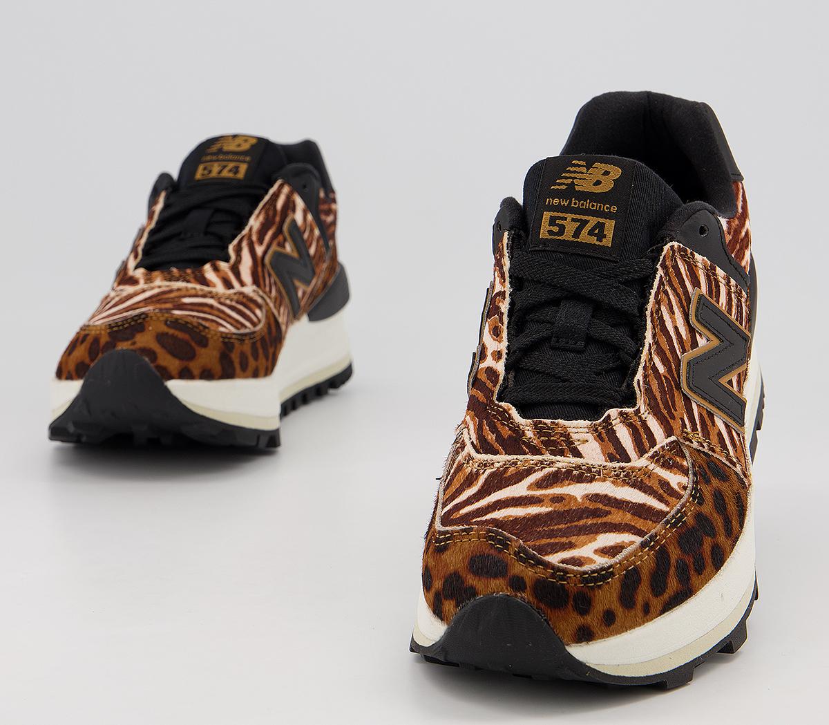 New Balance 574 Wedge Trainers Workwear Black Animal Mix Women's Trainers