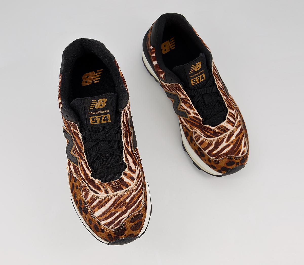 New Balance 574 Wedge Trainers Workwear Black Animal Mix Women's Trainers