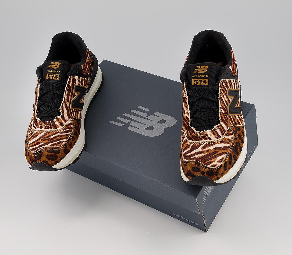 New Balance 574 Wedge Trainers Workwear Black Animal Mix Women's Trainers