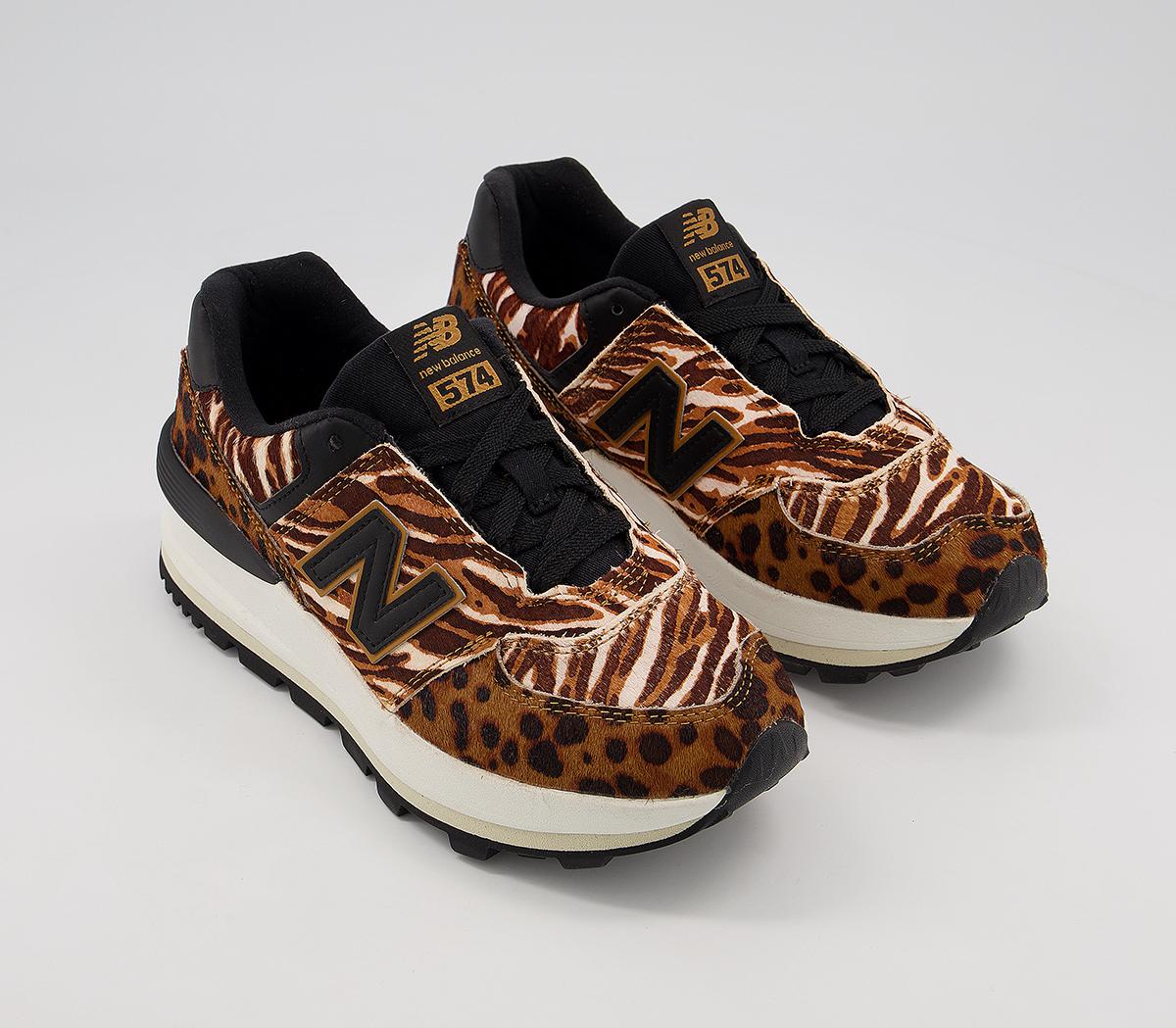 New Balance 574 Wedge Trainers Workwear Black Animal Mix Women's Trainers