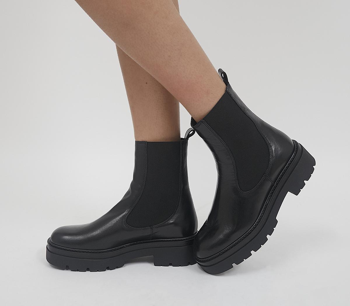 OFFICEAccuse Chunky Ankle Chelsea BootsBlack Leather