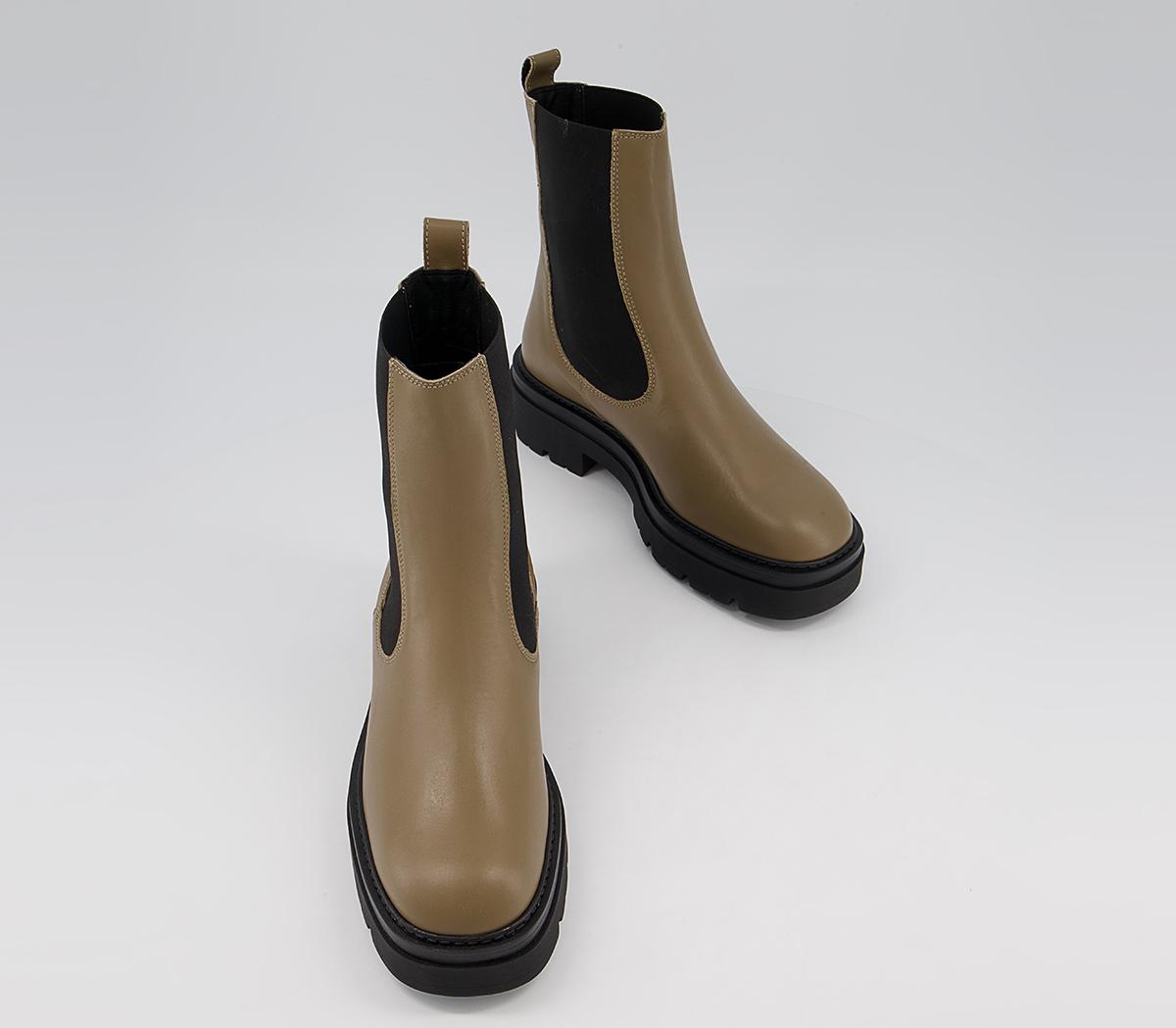 Office Accuse Chunky Chelsea Boots Office Accuse Chunky Chelsea Boots Taupe Leather