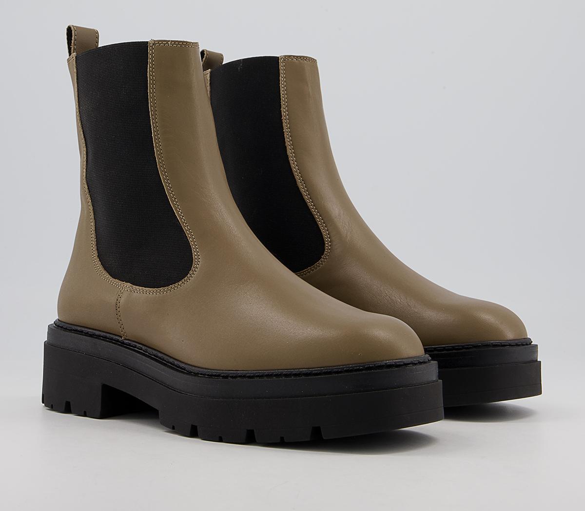 Office Accuse Chunky Chelsea Boots Office Accuse Chunky Chelsea Boots Taupe Leather