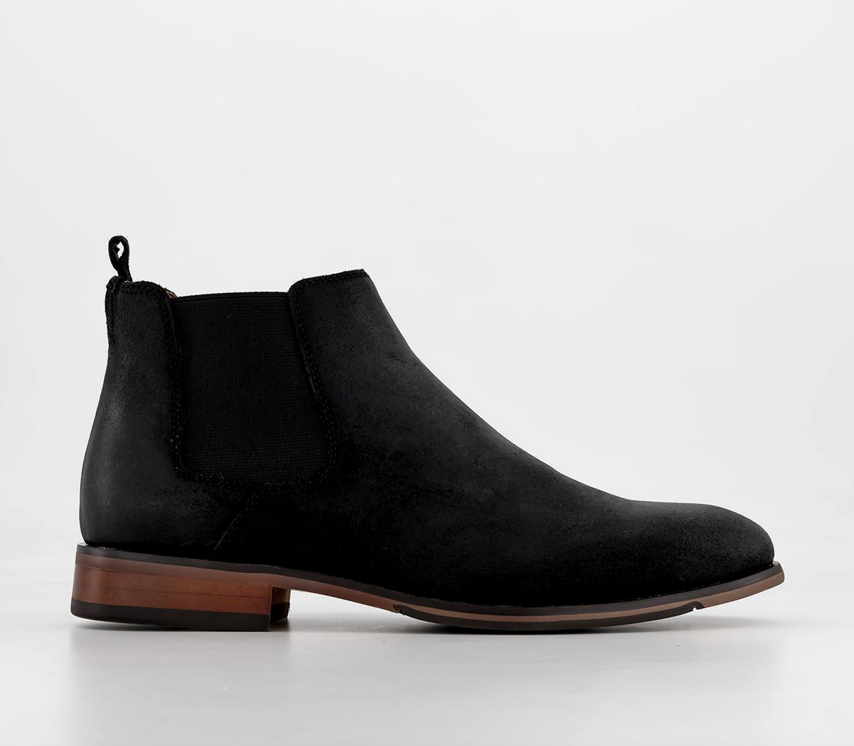OFFICEBarkley 2 Chelsea Boots Black Waxed Suede