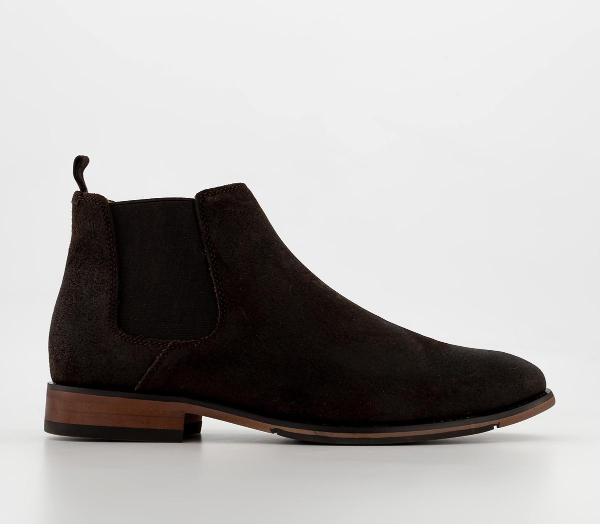 OFFICE Barkley 2 Chelsea Boots Brown Waxed Suede - Men’s Boots