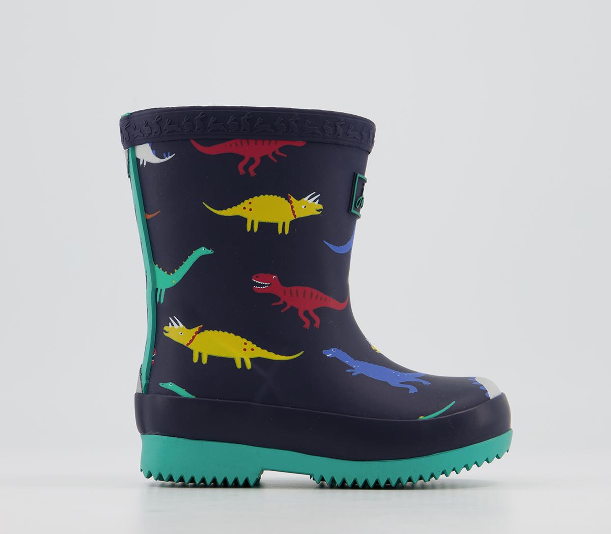 JoulesBaby Welly Print Navy Dinos With Warm Fleece Lining