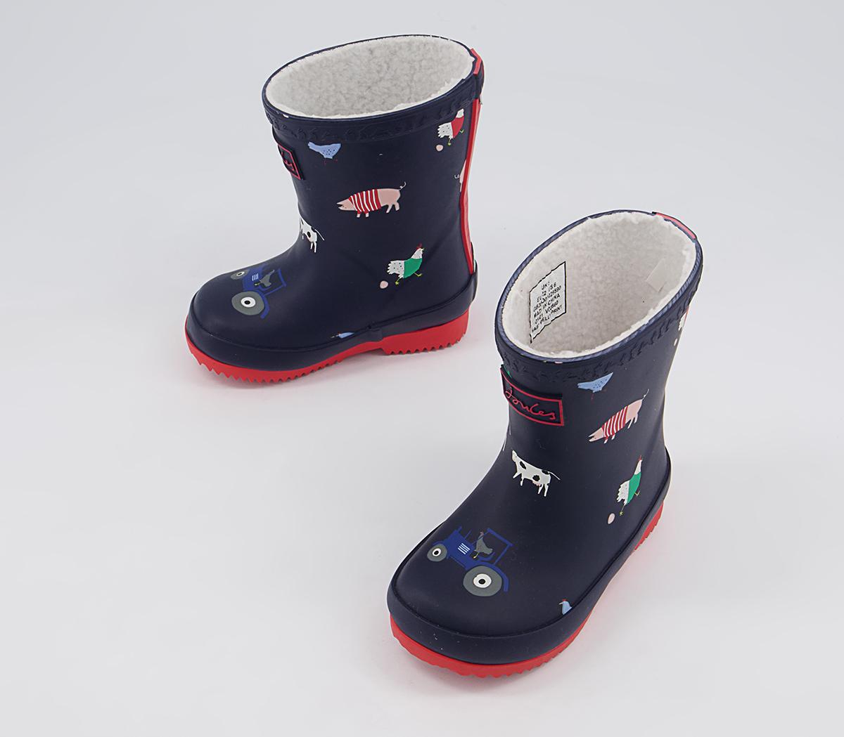 Joules Baby Printed Wellies Joules Baby Printed Wellies Navy Animals