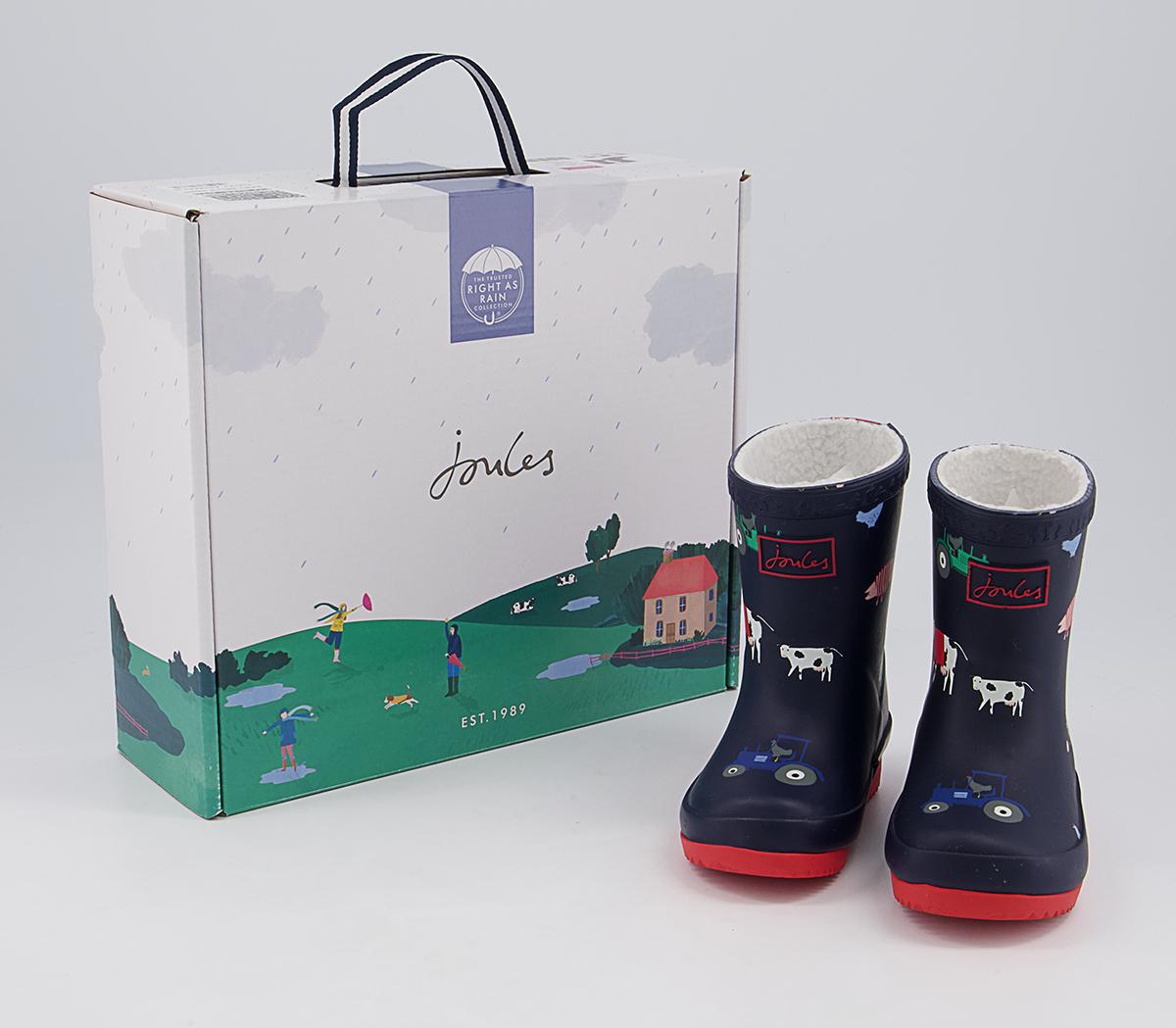Joules Baby Printed Wellies Joules Baby Printed Wellies Navy Animals