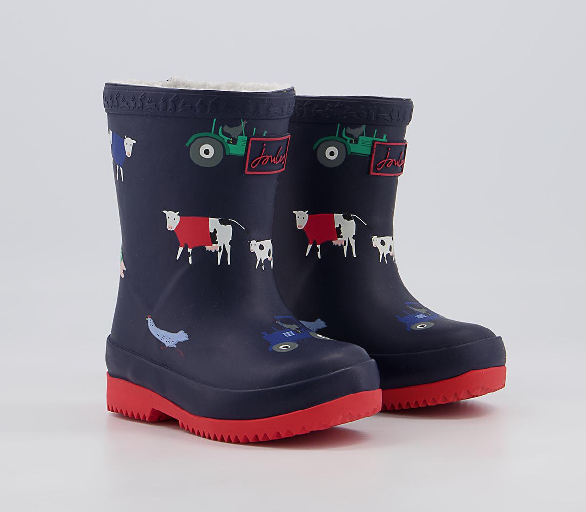 Joules Baby Printed Wellies Joules Baby Printed Wellies Navy Animals