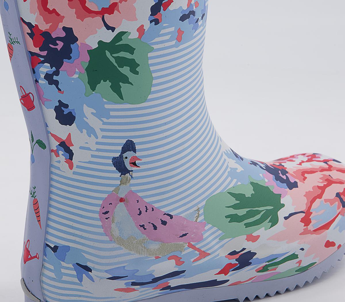 Joules Junior Roll Up Wellies Joules Junior Roll Up Wellies Peter Rabbit White Floral