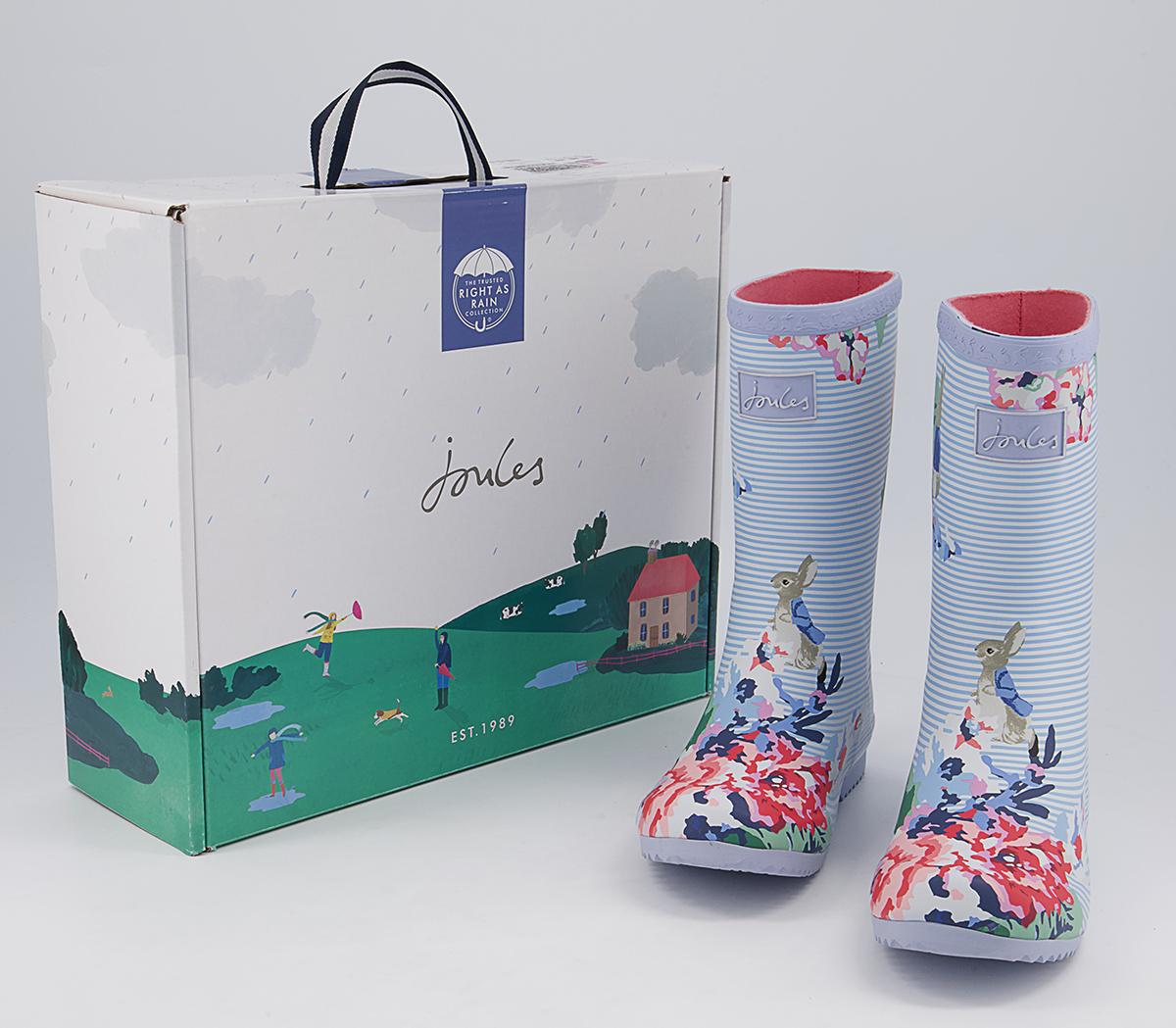 Joules Junior Roll Up Wellies Joules Junior Roll Up Wellies Peter Rabbit White Floral