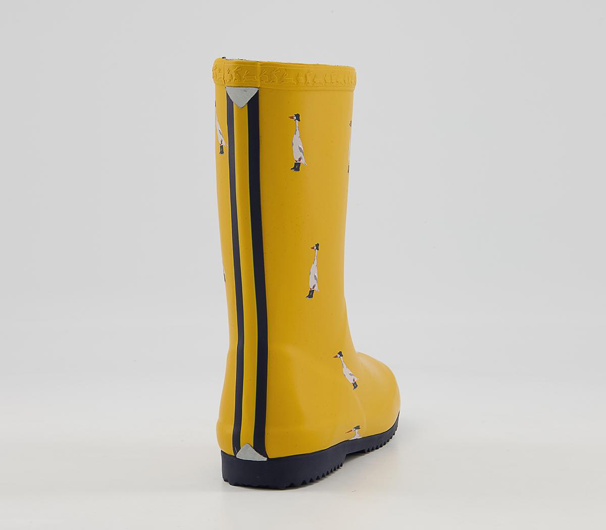 Joules Junior Roll Up Wellies Joules Junior Roll Up Wellies Gold Ducks