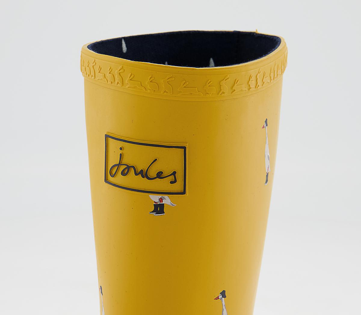 Joules Junior Roll Up Wellies Joules Junior Roll Up Wellies Gold Ducks