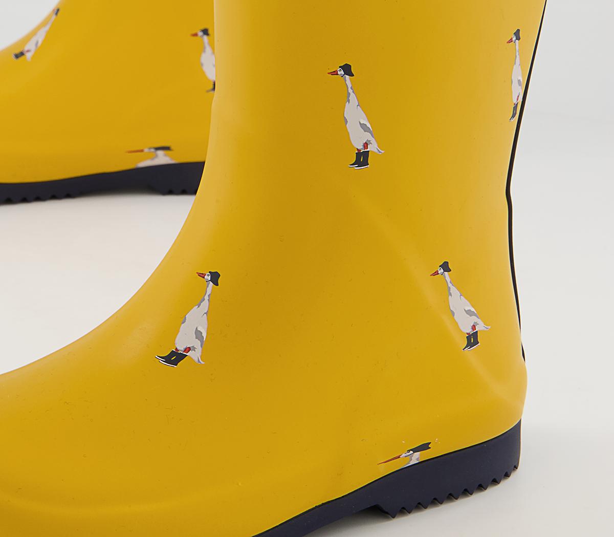 Joules Junior Roll Up Wellies Joules Junior Roll Up Wellies Gold Ducks